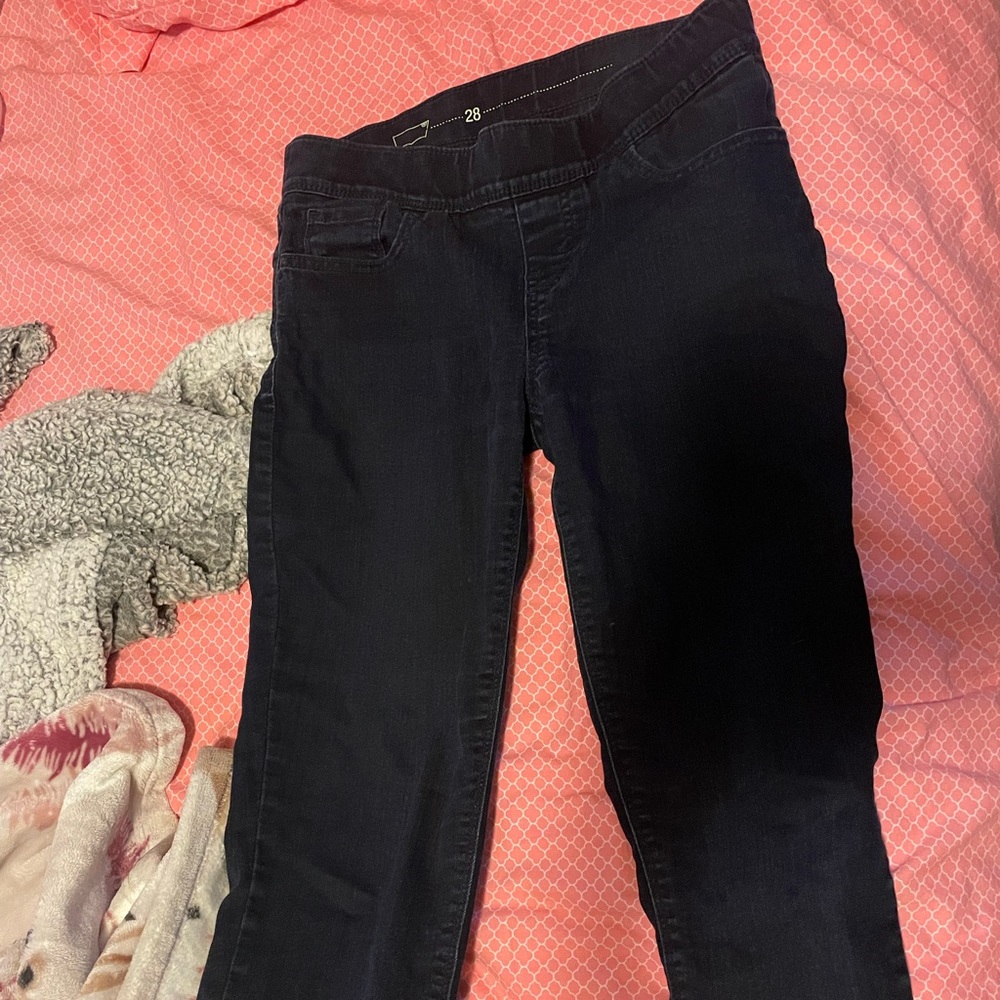 Dark Navy Jeans, No Zipper, No Buckle